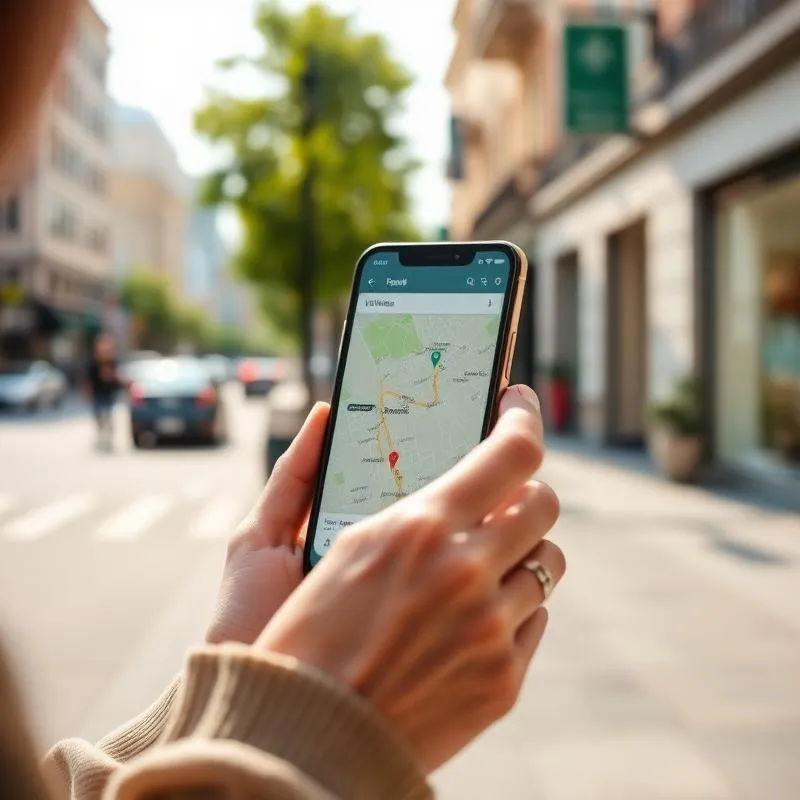 Person searching a map for local wellness providers
