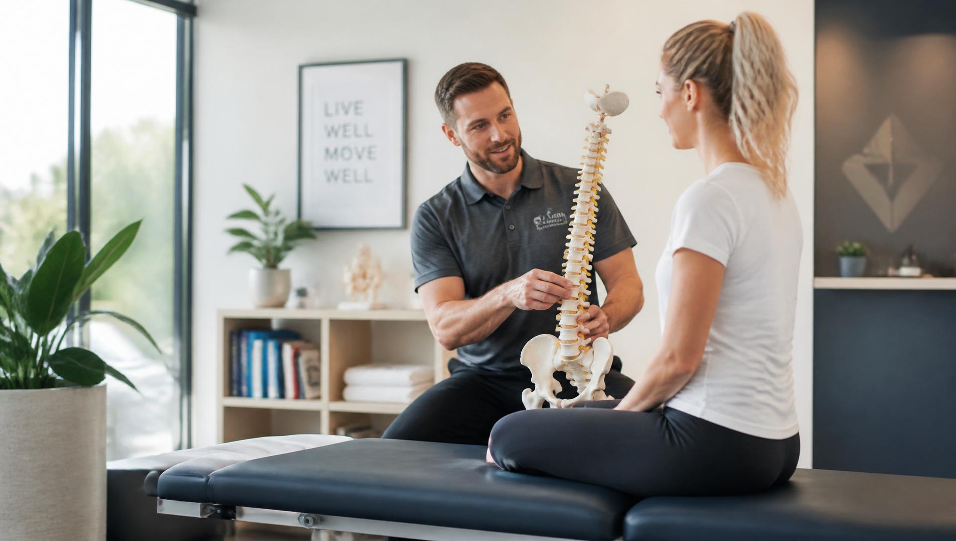 Chiropractic consultation in a modern wellness office