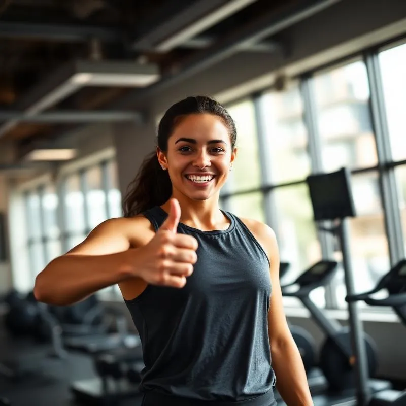 Gym member giving a thumbs up
